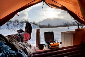 Lookout,The,Tent,On,A,Expedition,At,Sunrise
